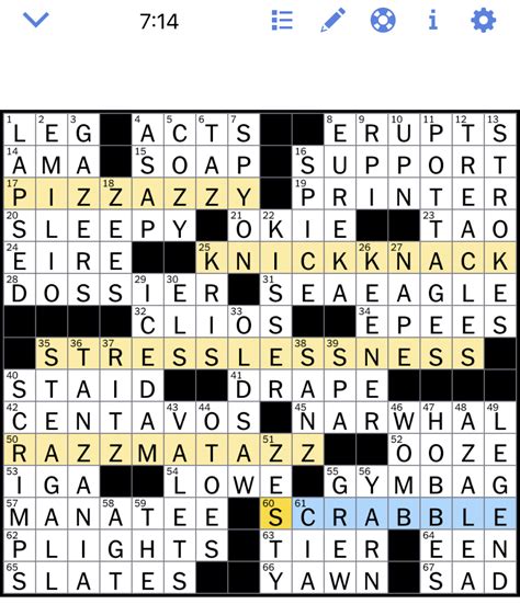 ny times crossword clues and answers
